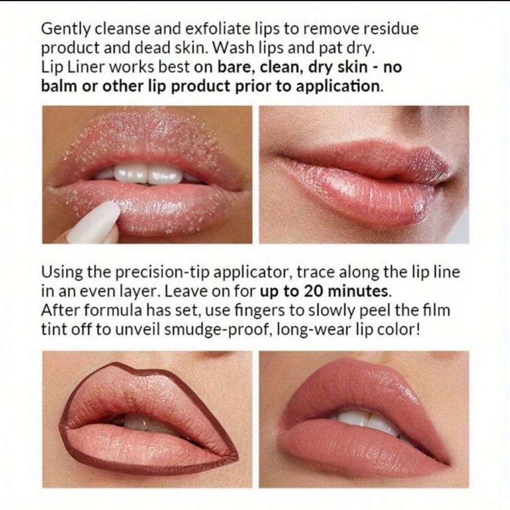 3X Light Brown Peel Off Lip Liner Tattoo - Picture 6 of 6